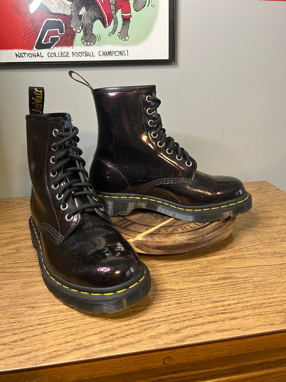 Dr Martens Deep Purple Plum Patent Leather Glitter size 7/EU 38